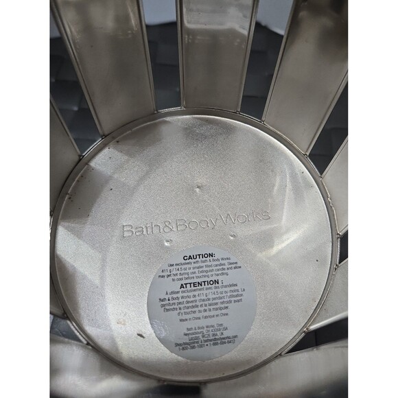 Bath & Body Works Silver Pearl Gem Rhinestones Pedestal 3-wick candle holder EUC - Picture 5 of 5